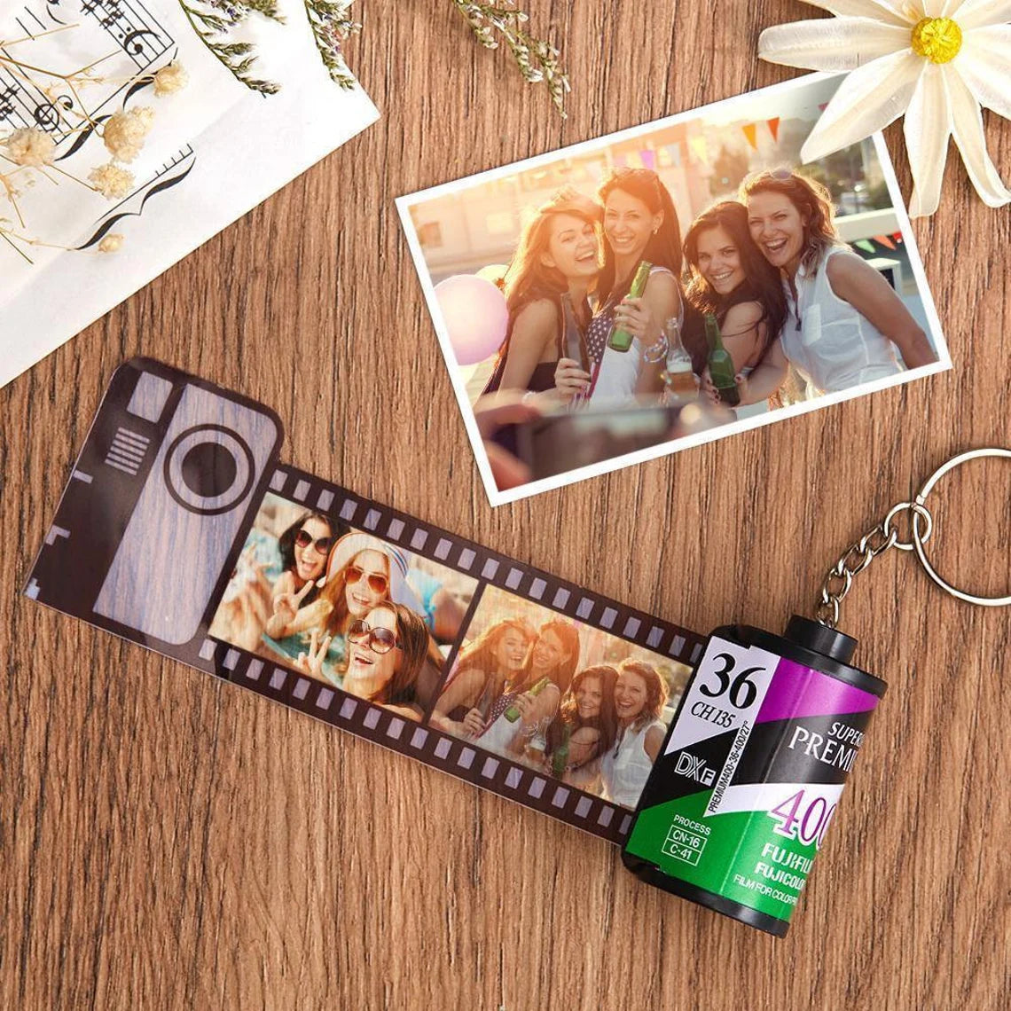 Personalized romantic gifts camera roll keychain