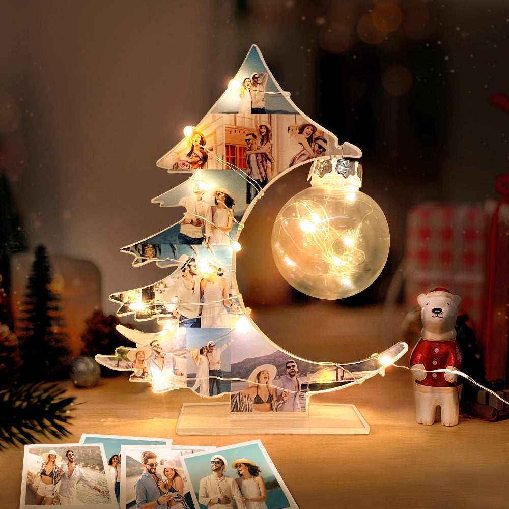 Personalised Photo Night Light Christmas Tree Lamp Home Decor Gift